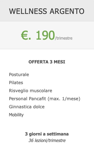 Pacchetto Wellness ARGENTO | Valido 3 Mesi