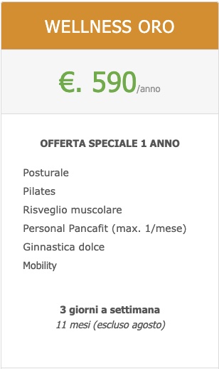 Pacchetto Wellness ORO | Valido 1 Anno